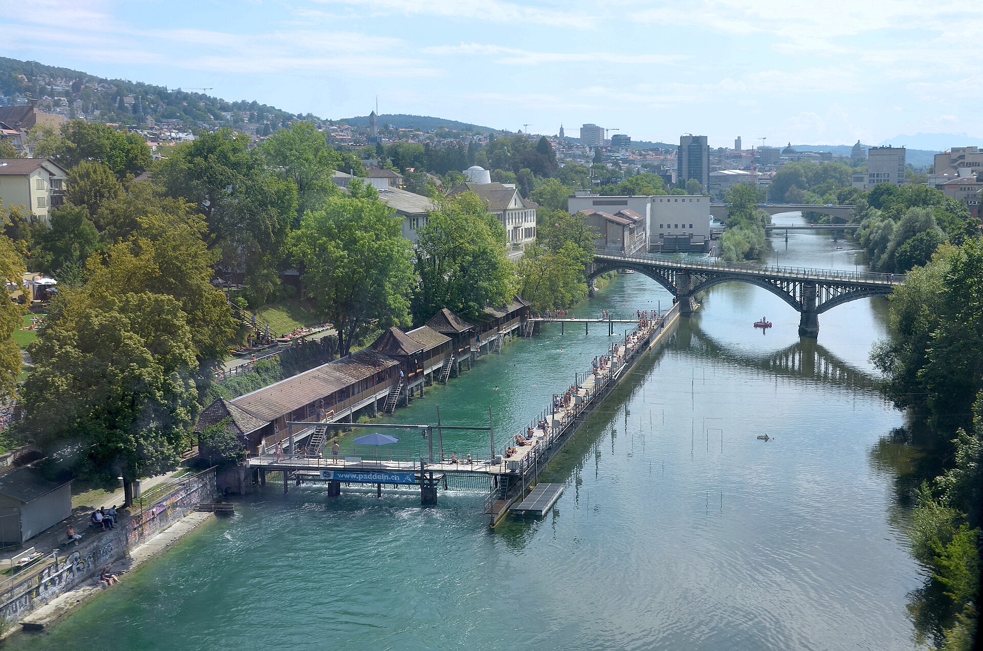 Flussbad Unterer Letten on the Limmat in Zurich